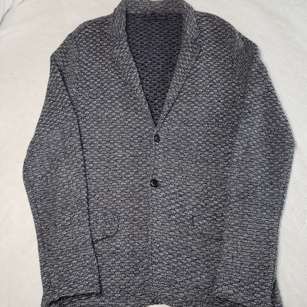 Zara Gray Men's Cardigan Sweater